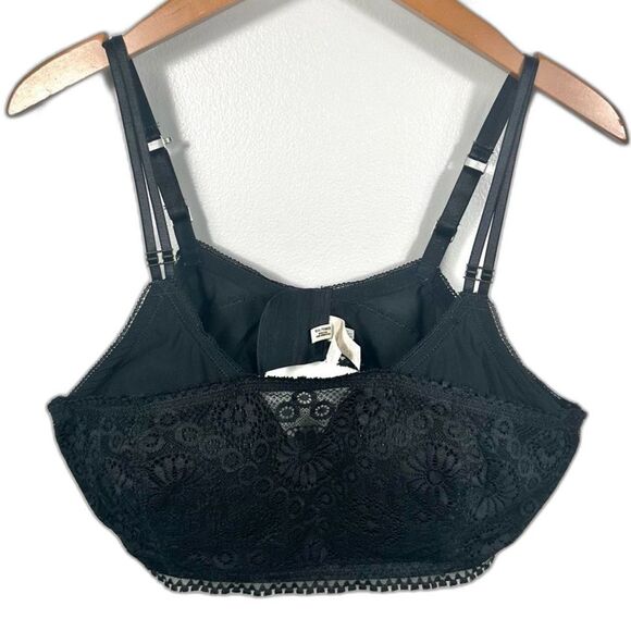 Aerie Black Real Power Wireless Push Up Joy Convertible Lace Bra Size 36DD Sexy - Picture 3 of 16